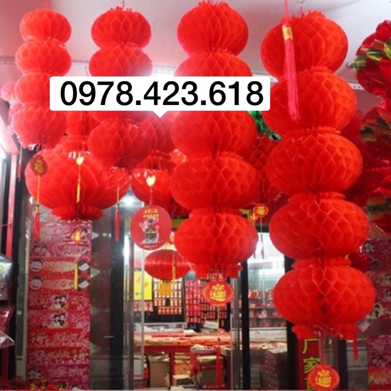 Lồng đèn nhựa đỏ Cực dày - đèn lồng giấy Đỏ ni lông trang trí Tết, lớp học, siêu thị chúc mừng năm mới