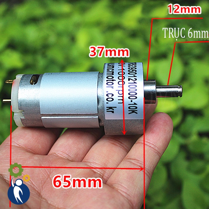 Motor Giảm Tốc 12V 1000rpm 6W, dòng không tải 0.3A