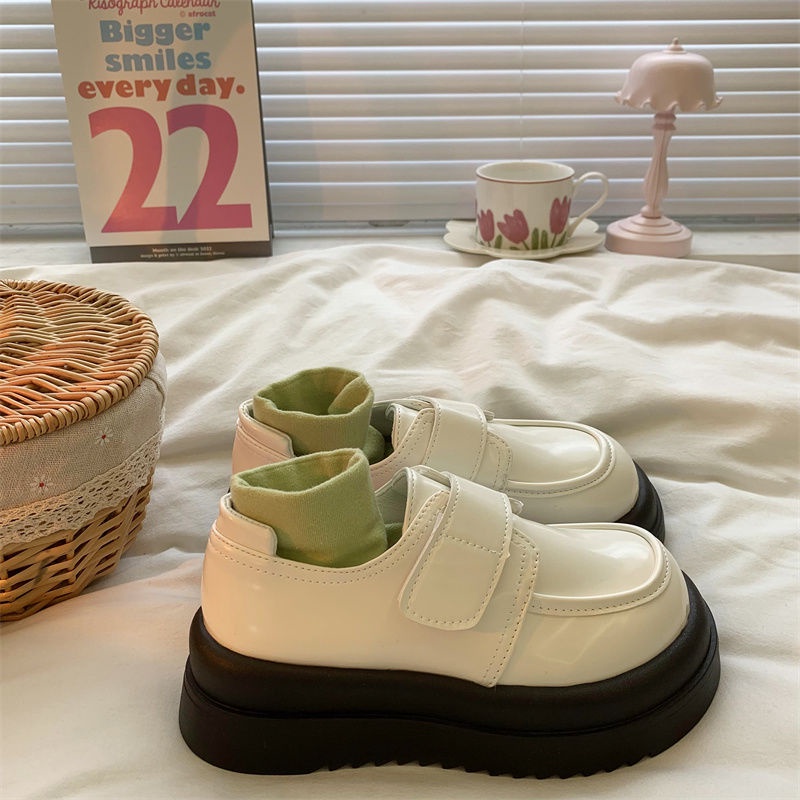 IMAODOU Giày da nữ  mũi tròn thời trang xuân thu phong cách Anh quốc 2023