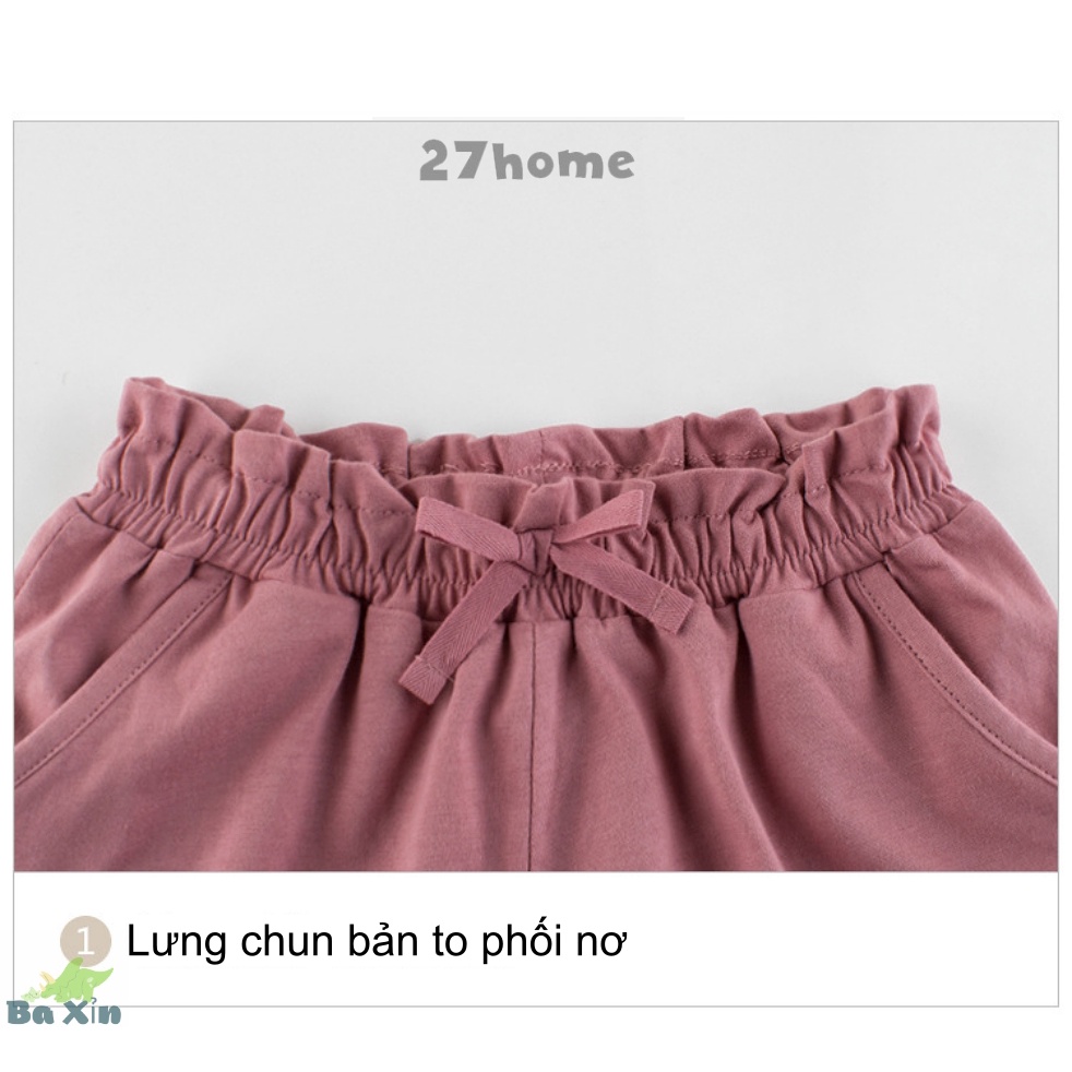 10-35kg bst xuân hè quần đùi thun cotton phối nơ xuất âu mỹ size đại cho - ảnh sản phẩm 2