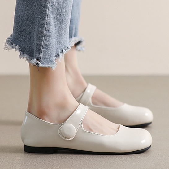 Giày Búp Bê Mũi Tròn Đế Mềm Êm Chân Thời Trang Phong Cách Nhật Bản Cho Nữ Size 34-42