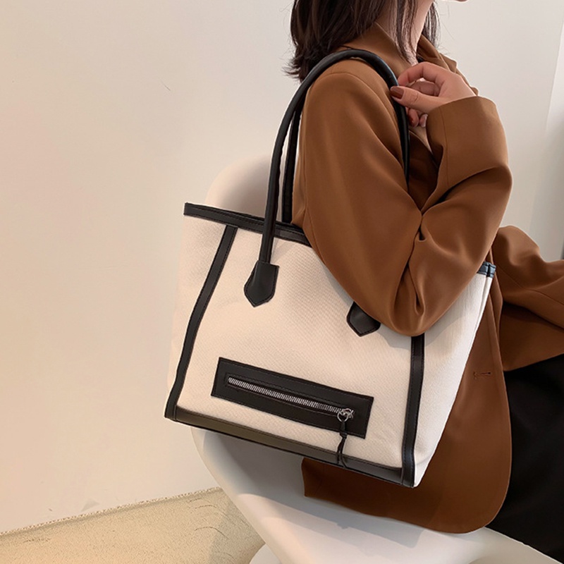 Túi Đeo Vai Vải canvas Cỡ Lớn Thiết Kế Đơn Giản Cá Tính Cho Nữ