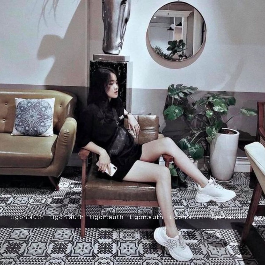 Giày thể thao nữ MLB NY Yankee - Big Ball Chunky A, Giày thể thao trắng chính hãng MLB 32SHC1911-50I [100% AUTHENT