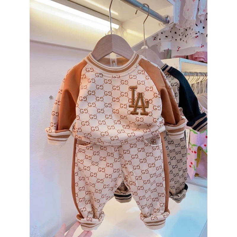 Xả Kho Bộ Quần Áo Dài Tay Chất Nỉ Da Cá Cho Bé Từ 7-17kg MINKYSUN