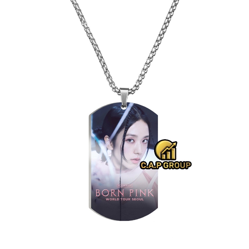 Dây chuyền Dogtag nữ cá tính hình Born Pink phong cách thời trang Châu Âu