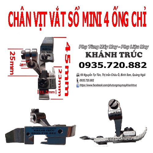 Chân vịt Vắt sổ 4 ống mini máy may công nghiệp
