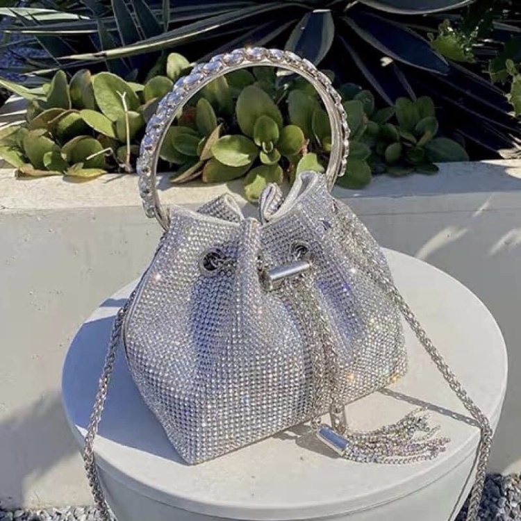 Túi Xách Nữ Đính Đá Dây Rút Bling Bling Siêu Hot - T1062