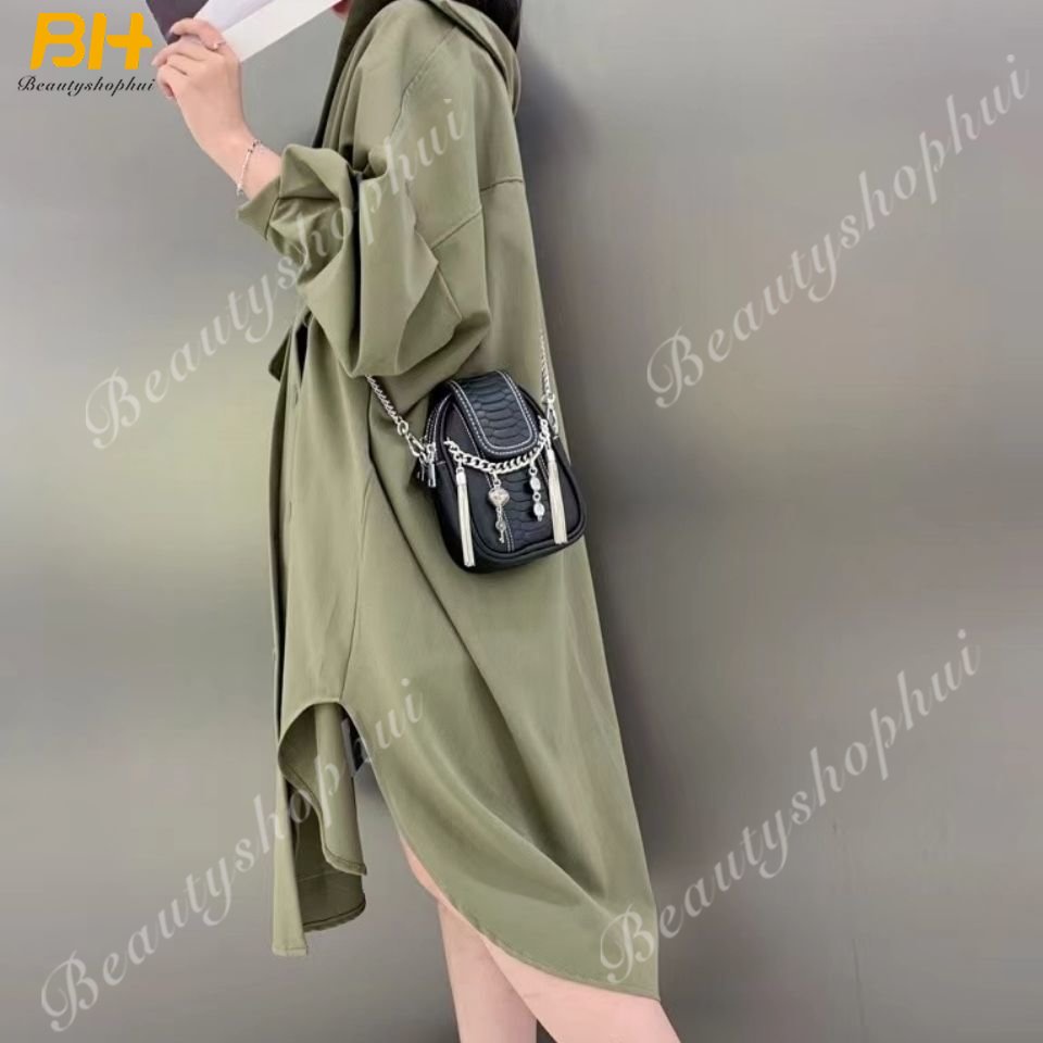 Túi Đeo Chéo Đựng Điện Thoại Đính Đá Tua Rua Thời Trang Dành Cho Nữ