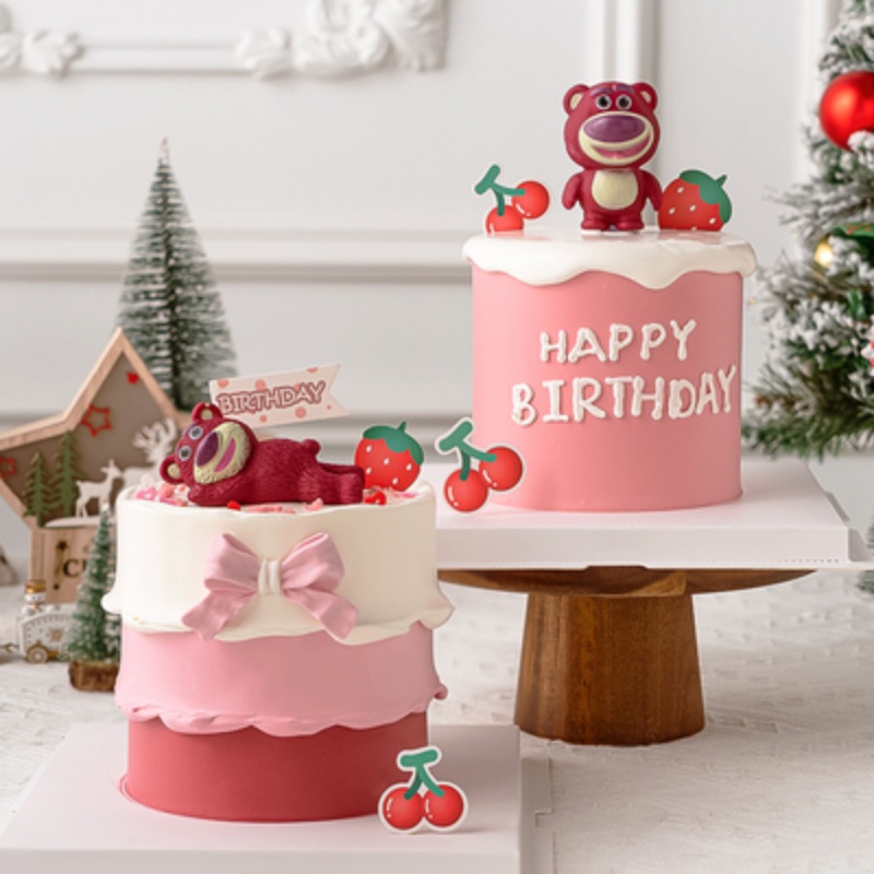 Búp Bê Trang Trí Bánh Kem Hình Gấu Dâu Hoạt Hình Dễ Thương