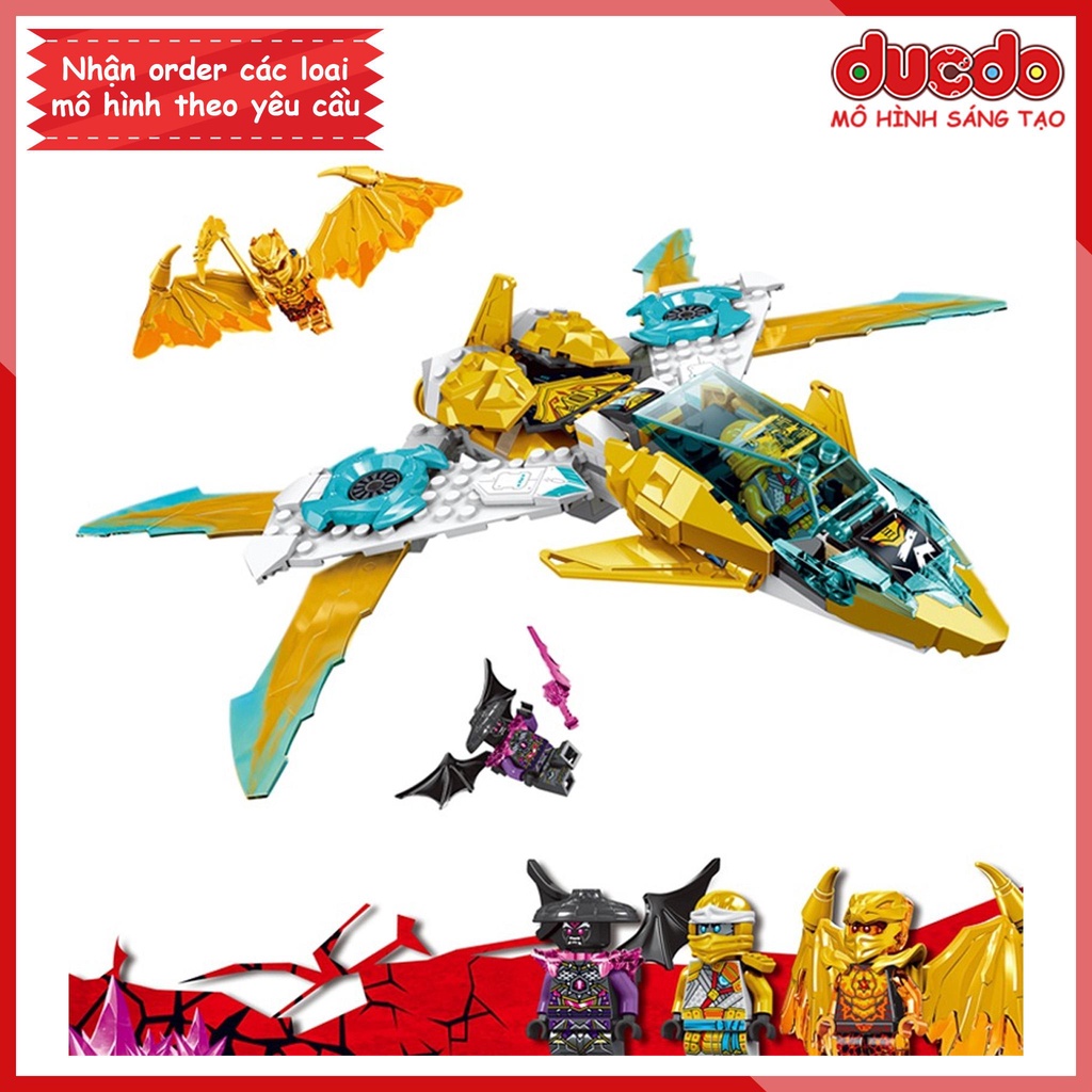 7010 - ZIMO 60099 Lắp ghép Ninjago Phi cơ rồng vàng của Zane - Xếp hình Mô hình Ninja Zane's Golden Dragon Jet 71770
