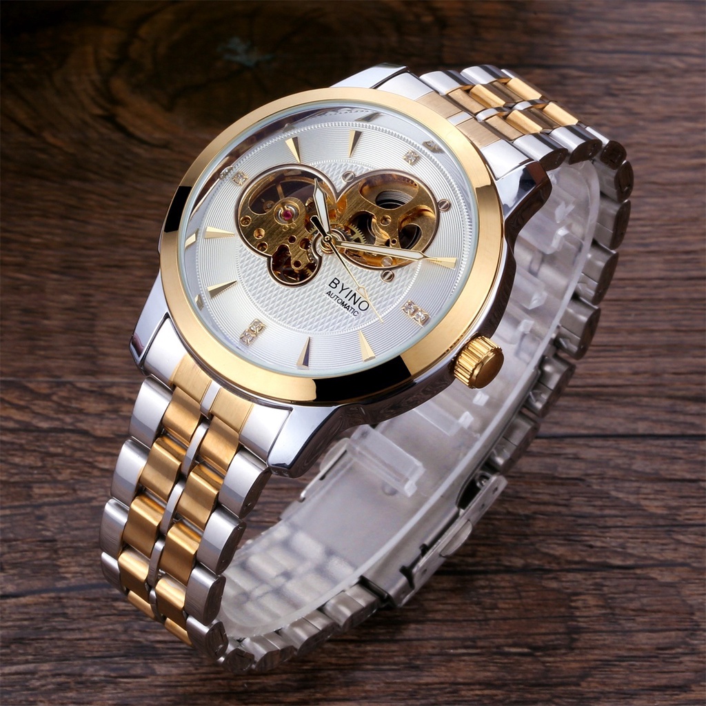 Đồng hồ cơ đeo tay nam BYINO , đồng hồ automatic, lên cót tay, chống nước, lộ máy hiện đại trẻ trung, độ bền cao