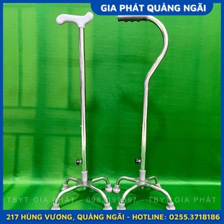 GẬY CHỐNG 4 CHÂN INOX VIỆT NAM CHỐNG TRƯỢT CHO NGƯỜI GIÀ