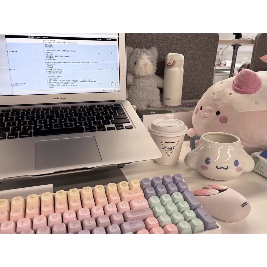 Bàn phím cơ không dây Lofree chính hãng đạt chất lượng chơi game, hotswap màu hồng kẹo bông thiếu nữ chính hãng