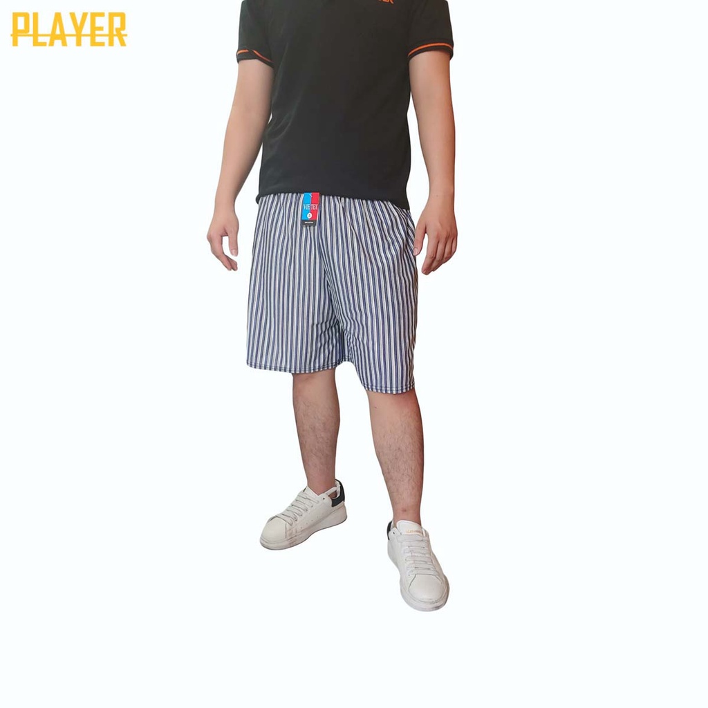 Quần Đùi Nam Sọc Kẻ Mặc Nhà, Măc Ngủ Cotton Thun Lạnh thoáng mát