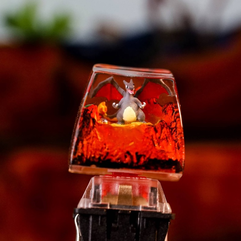 Keycap Shiny charizard POKEMON, Keycap lẻ cho bàn phím cơ, Keycap artisan, SA profile, Phù hợp với mọi bàn phím cơ tiêu