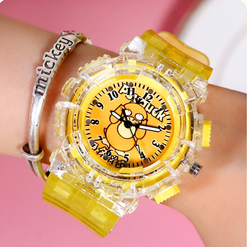 Đồng Hồ Điện Tử Dạ Quang In Hình Pikachu Pokemon Nhiều Màu Sắc Cho Bé