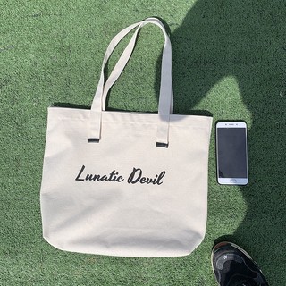 Túi tote in chữ "Lunatic Devil" -T04