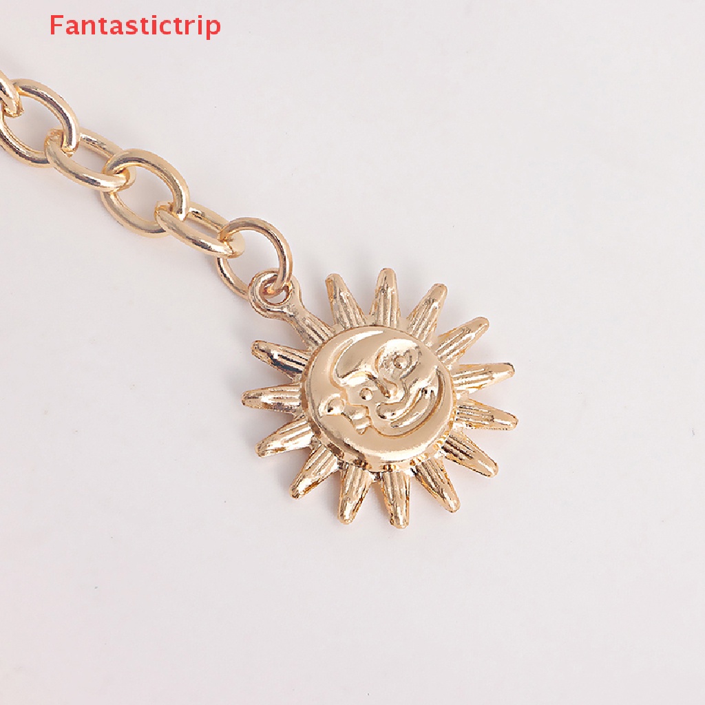 Dây Thắt Lưng Nhiều Lớp Bằng Kim Loại Hình Mặt Trăng Mặt Trời Phong Cách Punk Gothic Mới Cho Nữ