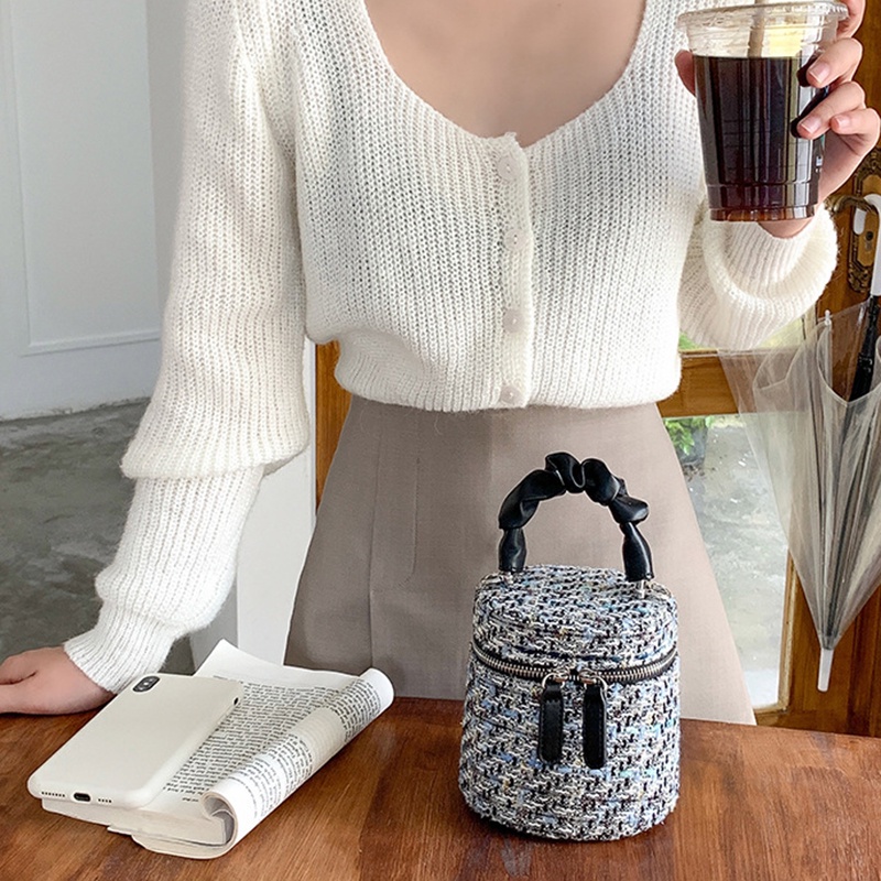 Túi Đeo Chéo mini Dạng Xô Dây Xích Thời Trang Cho Nữ