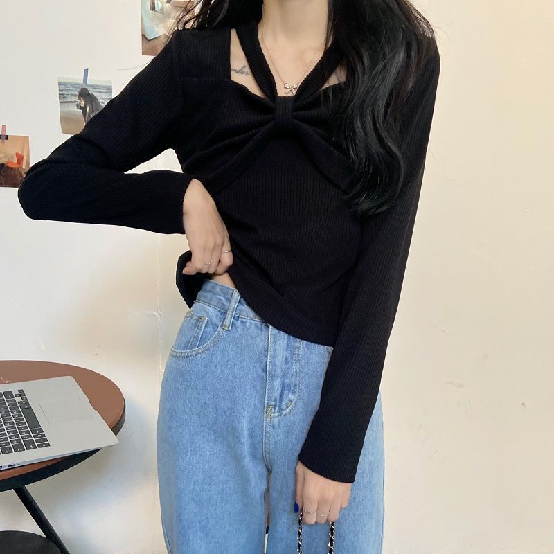 Áo Dệt Kim Tay Dài Dáng Ôm Plus Size Cho Nữ