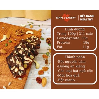 Bánh BISCOTTI Healthy nguyên cám Vị Socola Túi 100g - Giảm cân, tốt sức khoẻ.