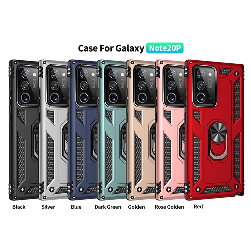 Ốp Điện Thoại TPU + PC Bề Mặt Nhám Có Khuyên Nam Châm Gắn Xe Hơi Chống Sốc Cho Samsung Galaxy Note 20 Ultra / Note 10 Plus