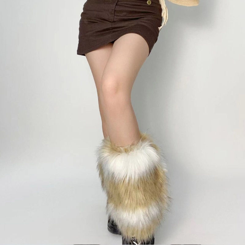 XIXI Vỏ Bọc Ống Chân Giữ Ấm Bằng Lông Giả Cho Nữ