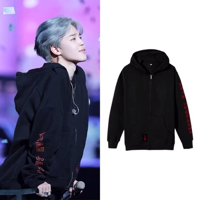 ÁO KHOÁC nỉ có khoá zip BTS LOVE YOURSELF WORLD TOUR áo khoác ngoài chất nỉ ngoại nhập, áo khoác đôi, fan hâm mộ