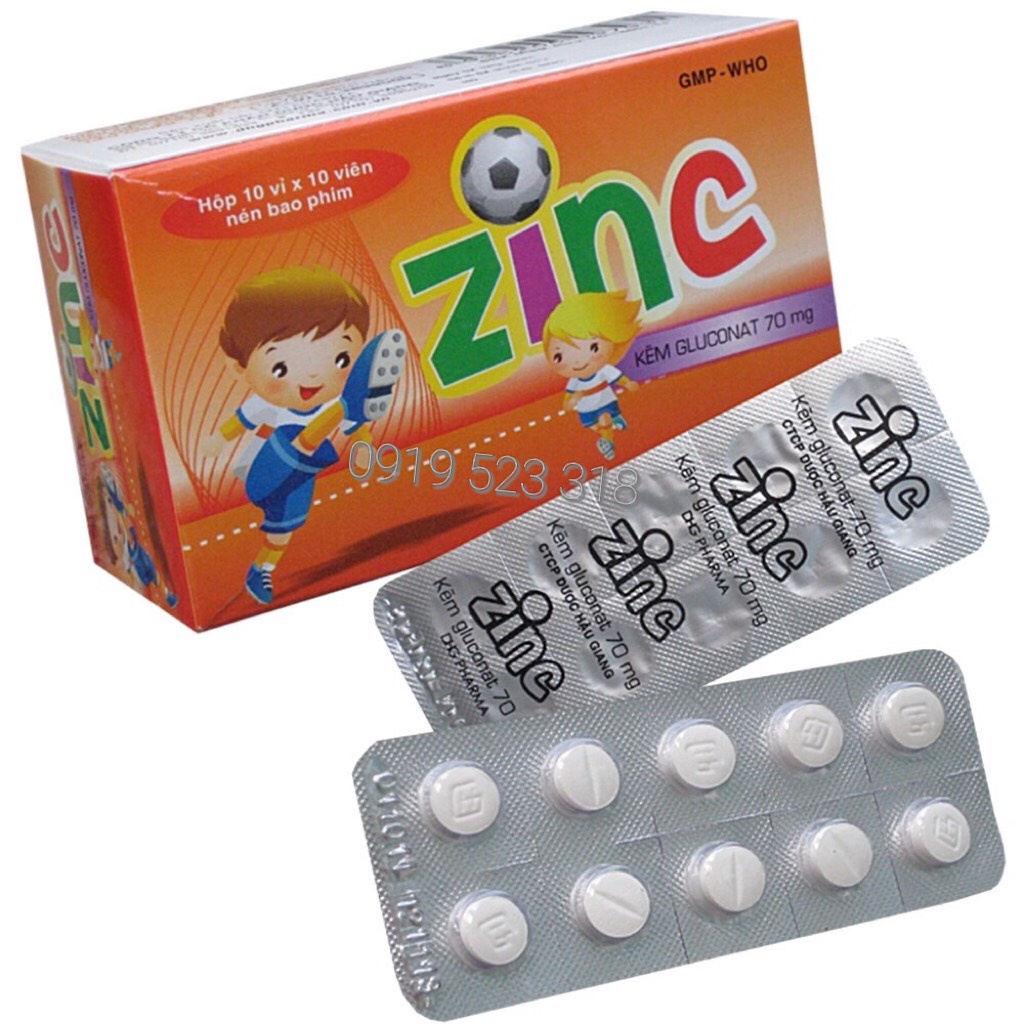 Zinc Gluconat DHG - Bổ sung kẽm, tăng sức đề kháng và chăm sóc sức khỏe nam giới ( hộp 100 viên)