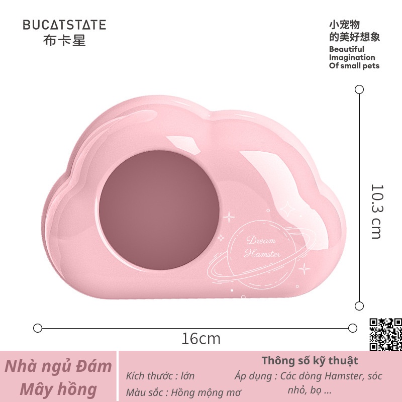 Nhà ngủ sứ cao cấp Đám Mây Bucatstate cho Hamster, bọ, nhím ...