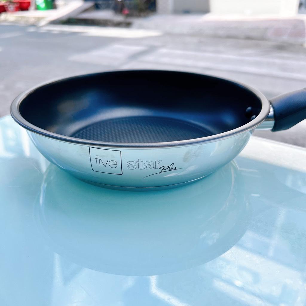 Chảo inox 304 fiveStar 3 đáy 20cm-đáy 18/10 nấu được bếp từ (HKM Vinamilk)