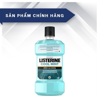 Nước súc miệng listerine giúp hơi thở thơm mát cool mint zero 750ml