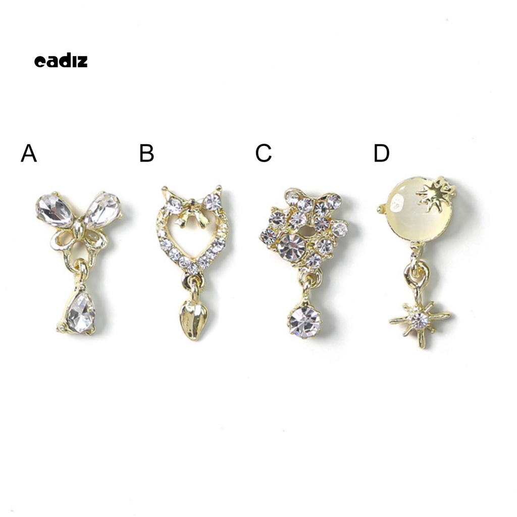 Set 5 Phụ Kiện Nơ 3D Lấp Lánh Trang Trí Móng Tay Sang Trọng