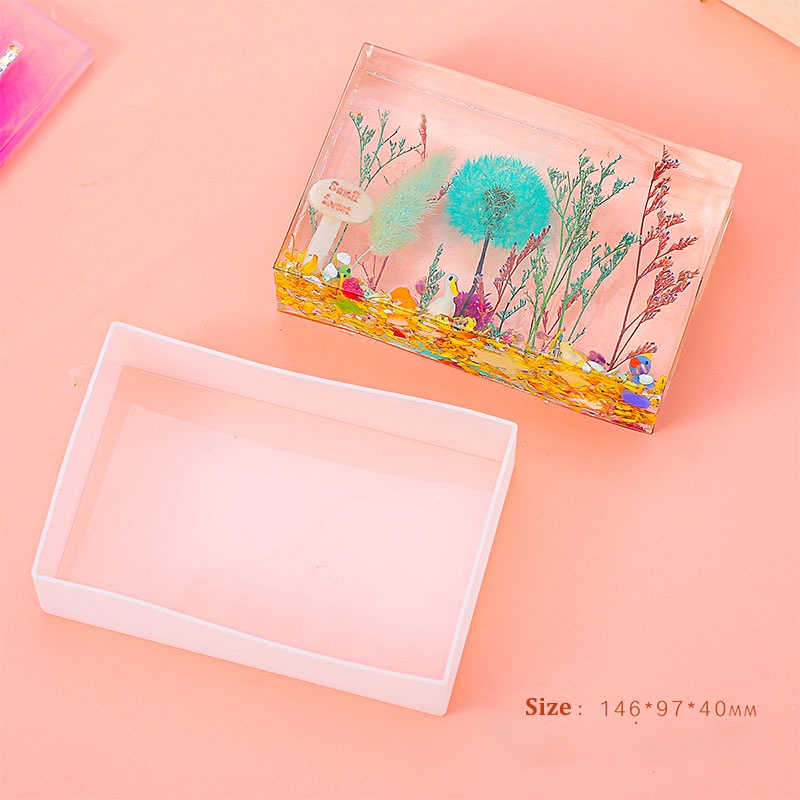 Khuôn silicone Làm Hoa Khô Hình Khối Vuông / Đèn Ngủ Bằng epoxy resin DIY