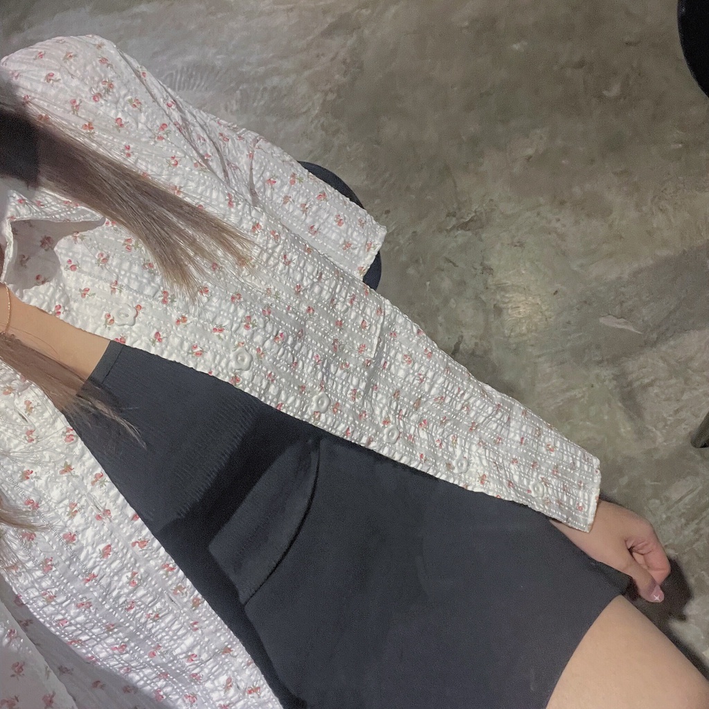 Sơ mi bông tay ngắn || 1 bên túi || Dáng dài 70cm - MOME.VN