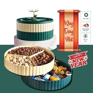 Khay mứt tết 2 Tầng Sừng Hươu Phong Cách Châu Âu
