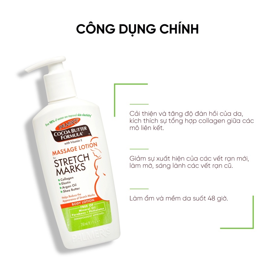 (Mẫu dùng thử) Lotion và Bơ đậm đặc ngăn ngừa và làm giảm rạn da Palmer's 2,5ml và 2,5g