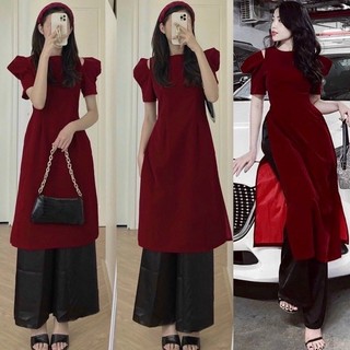 Set áo dài cách Tân chất nhung