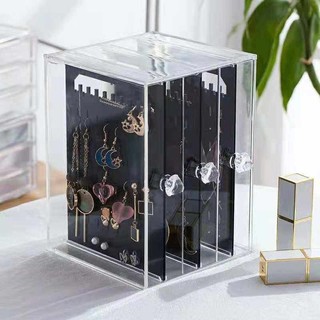 Tủ đựng trang sức Mica trong suốt 3 khay 2 ngăn kéo