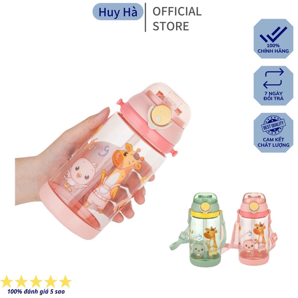 Bình Nước Đi Học Cho Bé Có Ống Hút Dung Tích 450ml ,Bình Hút Nước Uống Nước Cho Trẻ Tiện Lợi