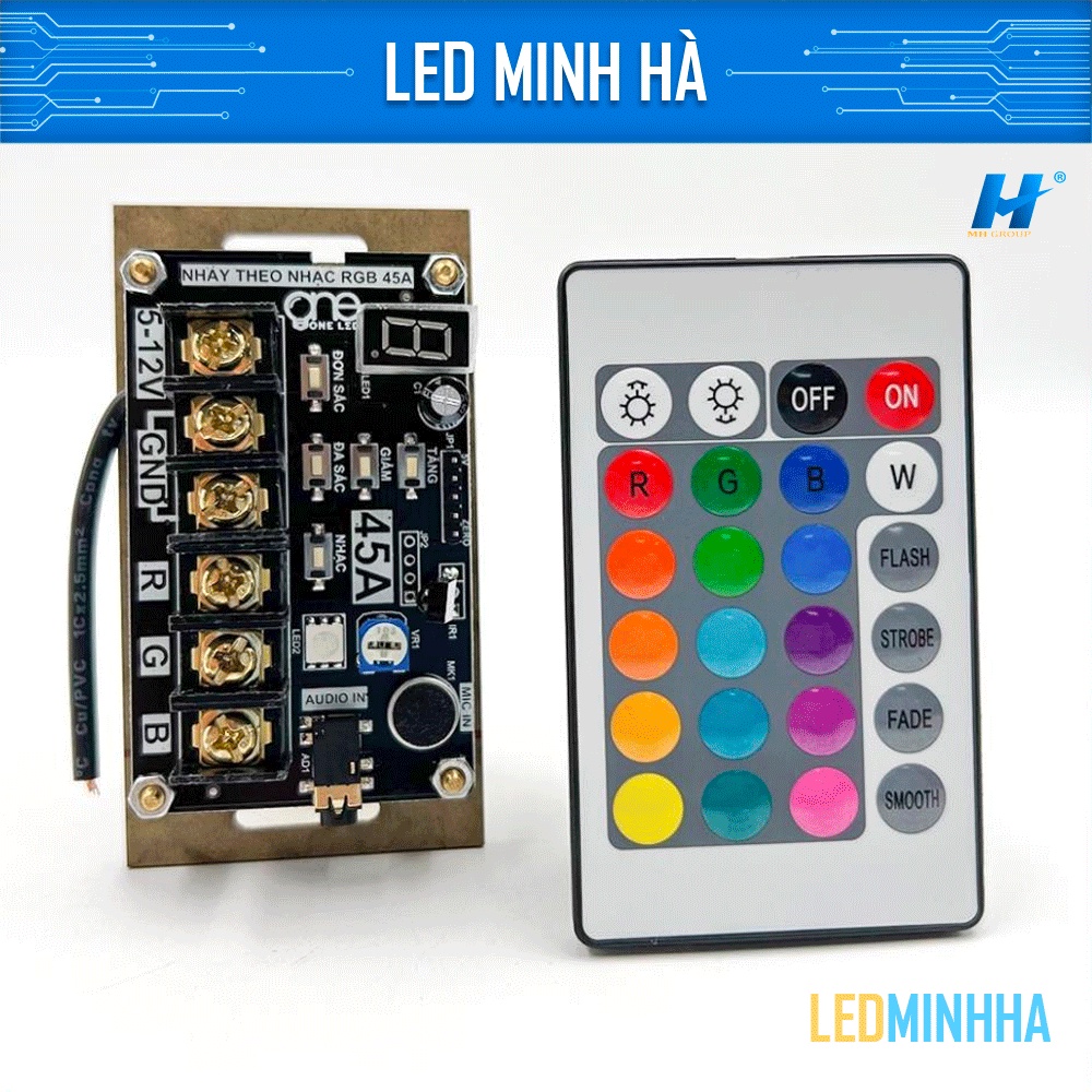 Mạch Điều Khiển LED 7 Màu RGB Nháy Theo Nhạc - 45A - Chính Hãng