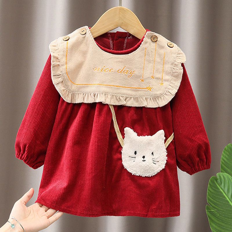 Tạp Dề Tay Dài Chống Thấm Nước In Họa Tiết Hoạt Hình Kiểu Công Chúa Dễ Thương Cho Bé Gái