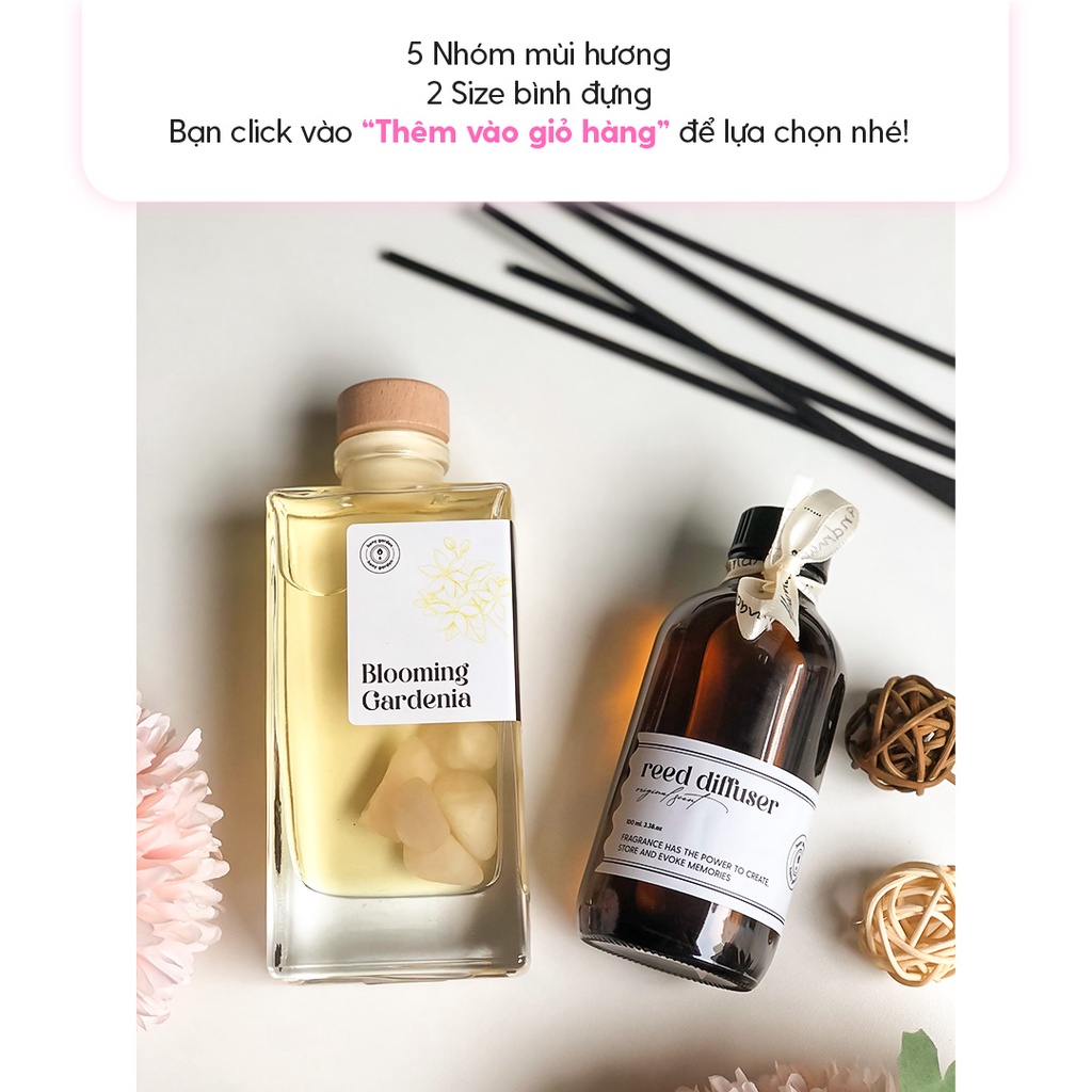 Tinh Dầu Thơm Phòng Khuếch Tán Cắm Que HENY GARDEN Mùi Hương Thư Giãn