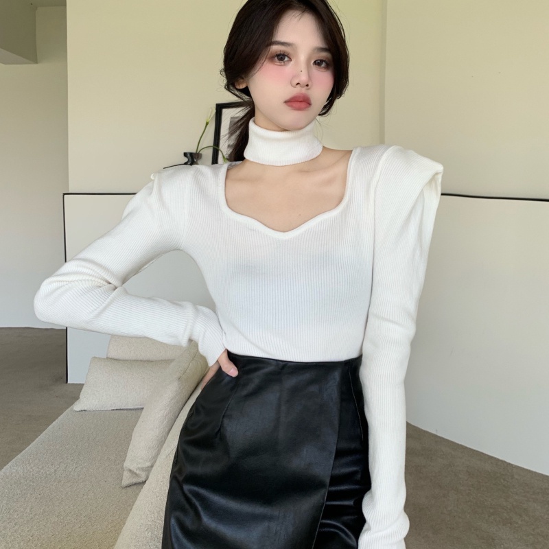 IELGY Áo sweater Cổ Lọ Ôm Dáng Thời Trang Cho Nữ