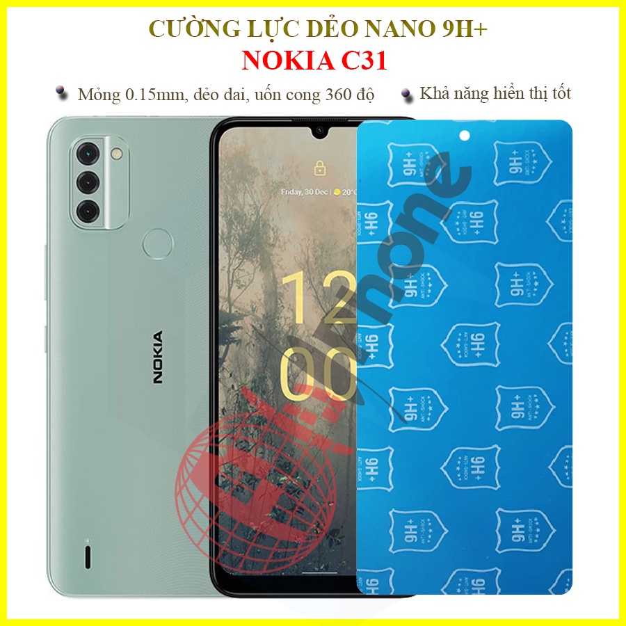 Dán cường lực dẻo nano trong hoặc nhám cho Nokia C31