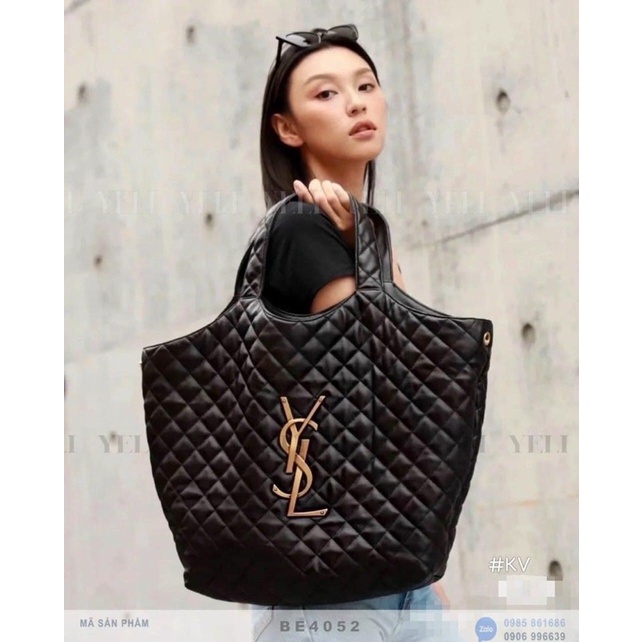 Túi Ys.L trần trám bigsize chất da dày mịn kèm ví cùng loại, tag logo to chuẩn xịn, bigsize 35x38cm