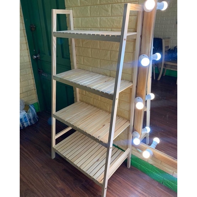 Kệ Đồ Trang Trí, Kệ Sách Đa Năng 4 Tầng Gỗ Thông Tự Nhiên Không Mối Mọt - Nội Thất HT