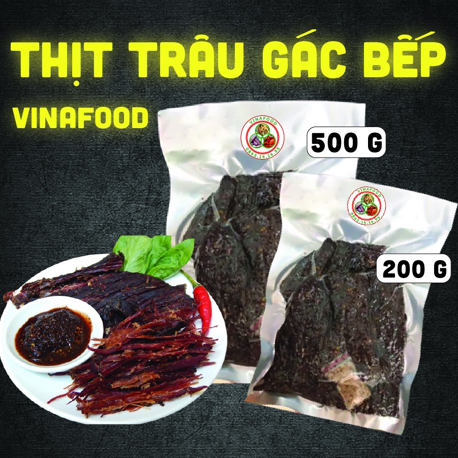 Thịt Trâu Gác Bếp Chính Hiệu Tây Bắc | Đặc Sản Thịt Trâu Rừng Gác Bếp, Túi Hút Chân Không (có ảnh thật)