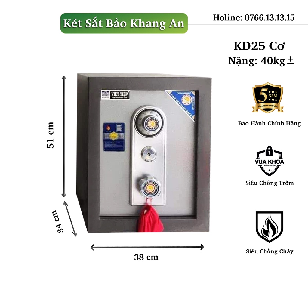 Két Sắt Việt Tiệp KD25 Xám , Két Sắt Mini, Hà Nội LH 0766131315 để được Free Ship và Nhận hàng tron