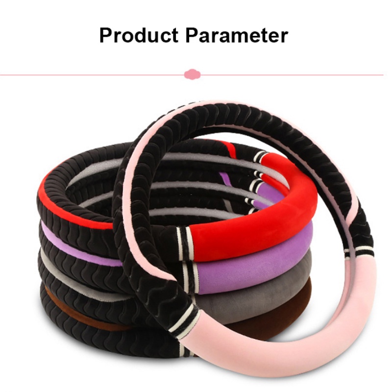 Vỏ Bọc Vô Lăng Xe Hơi 37-38CM Bằng Vải Lông Giữ Ấm Tai Mèo Hoạt Hình Nhiều Màu Sắc Chống Trượt